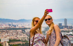 Barcelona Ausflug - Selfie Stadtbild
